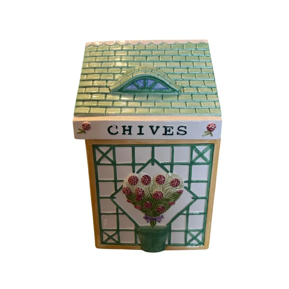 Certified International Herb Trellis‎ Canister Set Holly Holderman Greenhouse